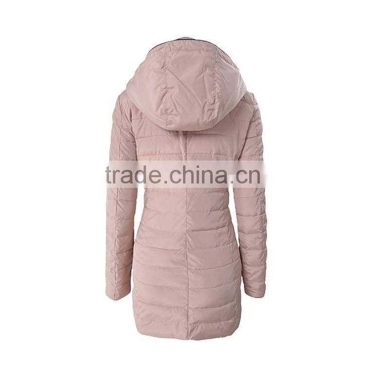 Newest Design Women Leisure Wearing Winter Hoody Padding Long Jacket
