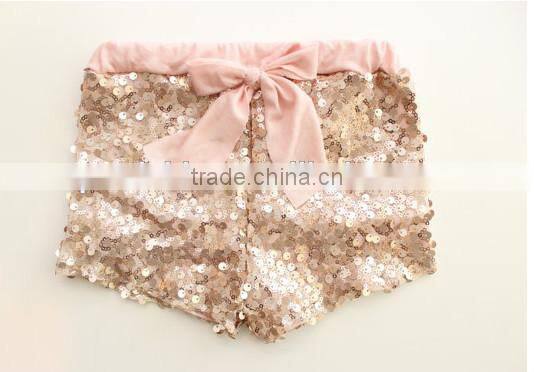 Gold sequins baby shorts childrens boutique clothing girls shorts china wholesale