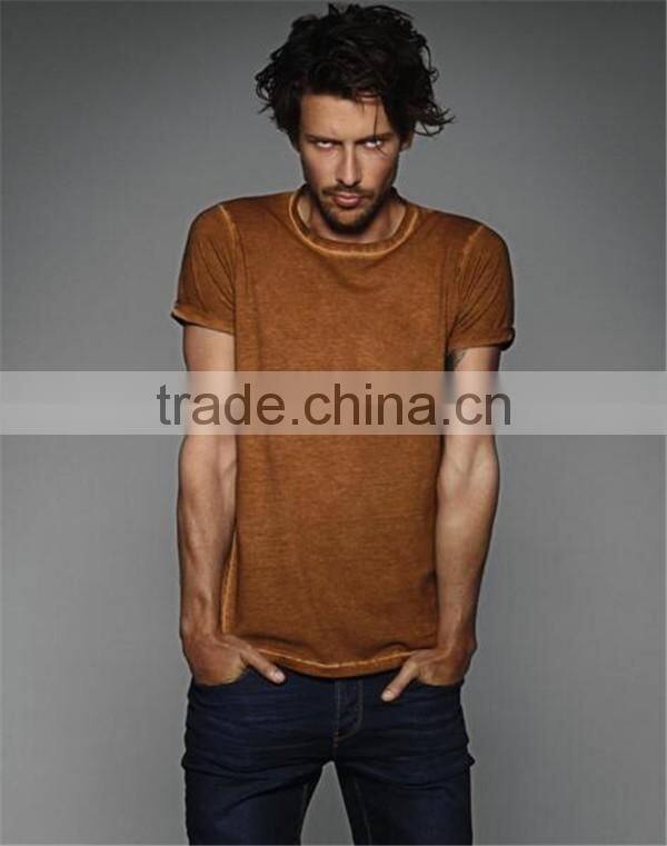 Custom mens 100% cotton stone washed blank t-shirts