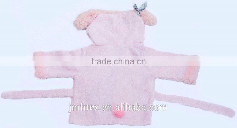 High quality fancy cotton bathrobe in pink poodel
