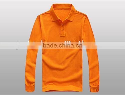2016 hot sale custom 100% cotton different colors long sleeve polo shirt