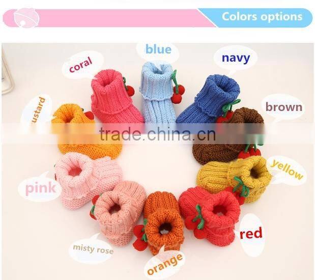 Baby infant girls cute crochet knitted crib shoes