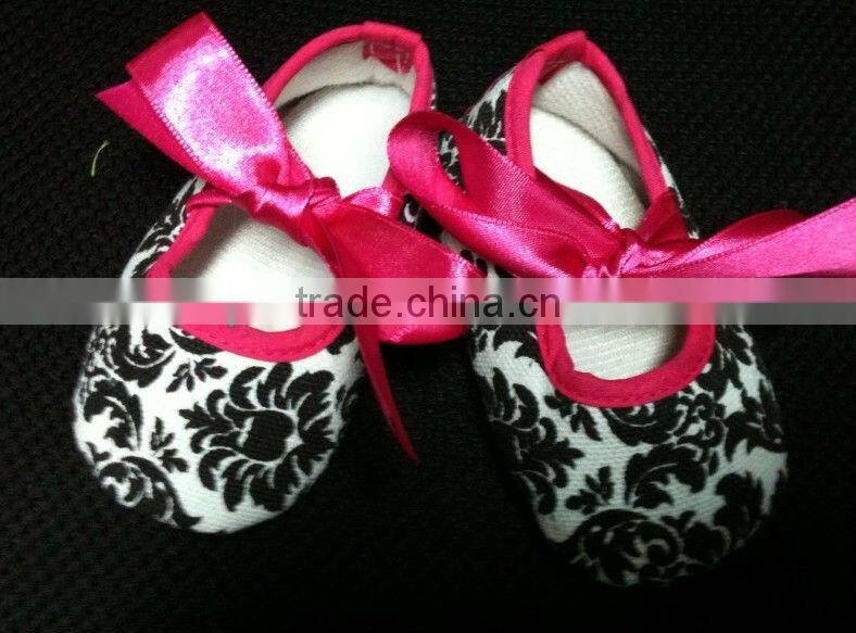 damask printed newborn baby crib shoes baby shoes infant shoes toddlers shoes