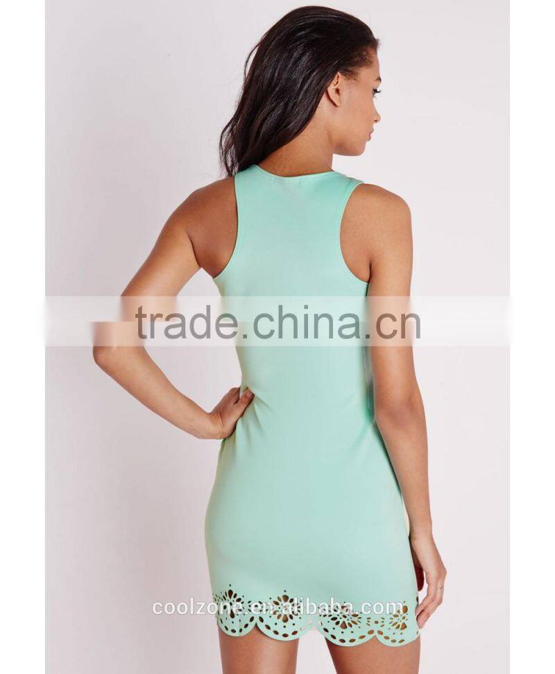 Fashion laser cut scalloped party dresses short party dress 2015