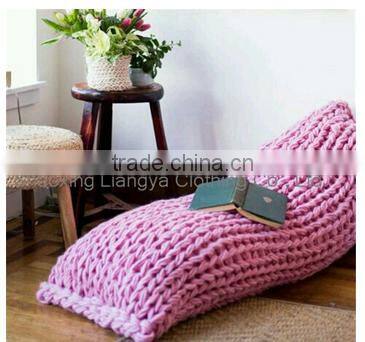 Cheap Imitation Wool Feeling Thick Knitted Chunky Blanket