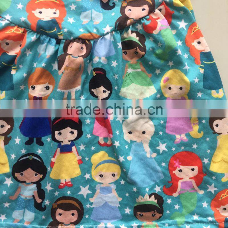 WY-672 Kids Printed Top Stock Milk Silk Top for Girls Pakistani Frocks Yiwu China Ruffle Clothes