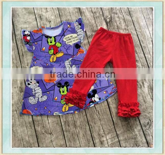 Used clothes wholesale new york yellow t-shirt with dinosaur picture icing shorts children outfit