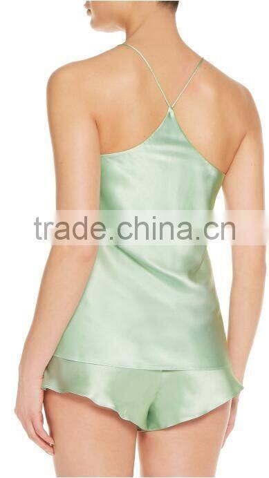 Women Sexy 2017 Hot Sale Silk-Satin Pajamas Set of Soft Feeling