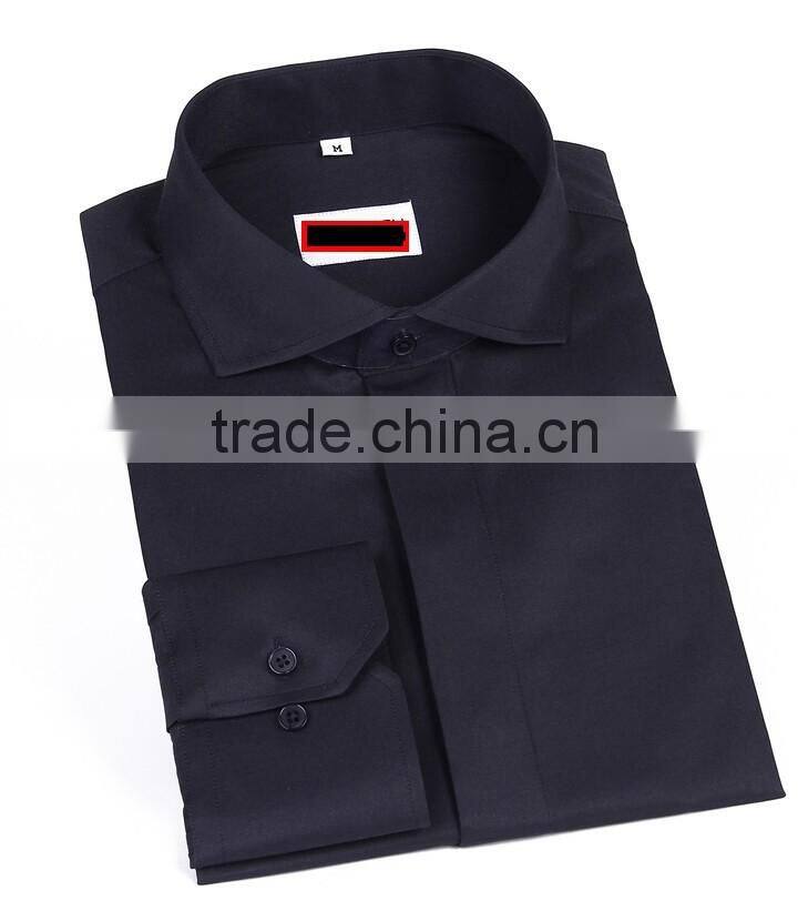 2017 new style solid color mens shirt long sleeve