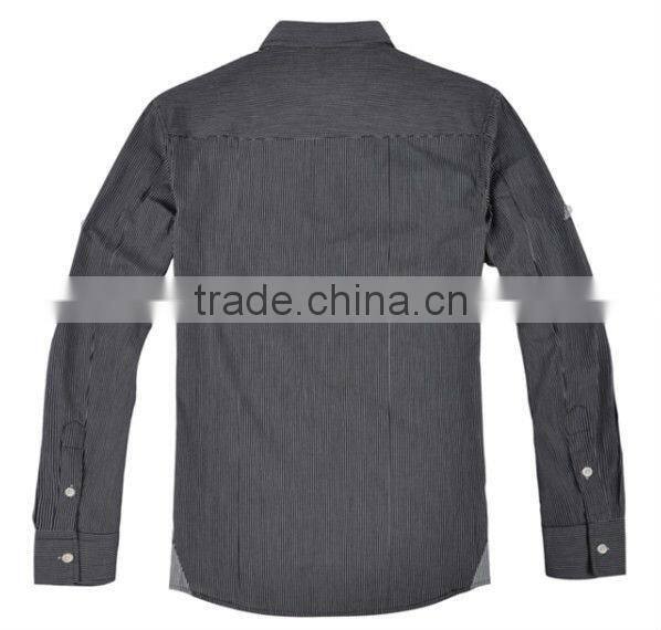 new men's 100% cotton black white striped long sleeve slim fit business shirt