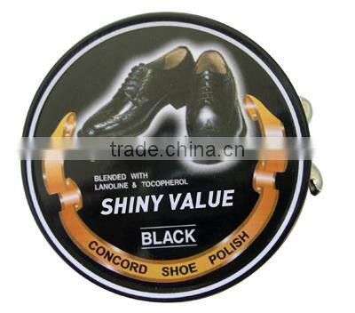 High gloss brown leather shoe shine cream protector