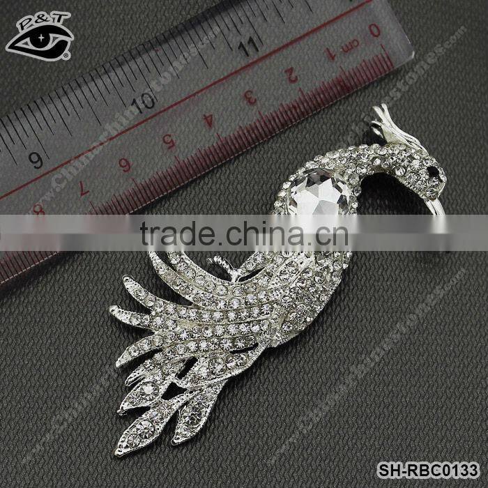 Crystal Bright ShinyRhinestone Brooches phoenix design for Wedding Dress clothing