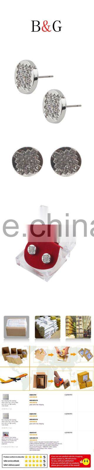 Customized Simple Trendy design Hiphop Diamond Earrings Jewelry For Young Women Wholesale