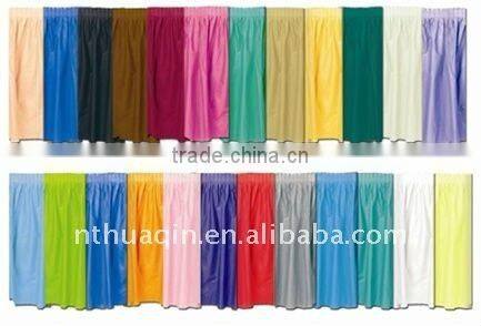 100% polyester table skirts for banquet wedding table linen table skirting cover