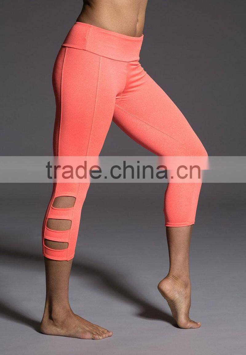Factory Custom Dry Fit Supplex Lycra Capri Leggings Women Workout Pants