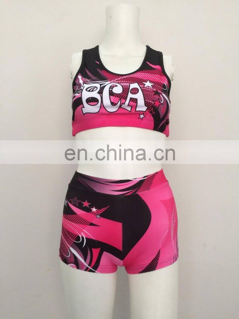 Unique design girls dancewear training gear tops