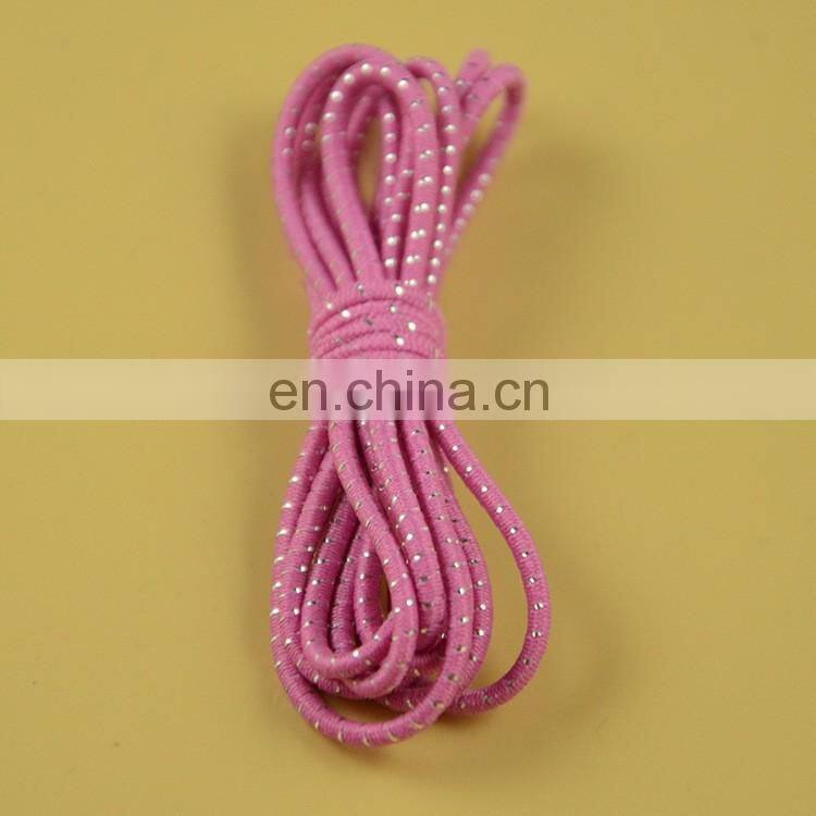 stock 2mm round elastic cord with shiny silver