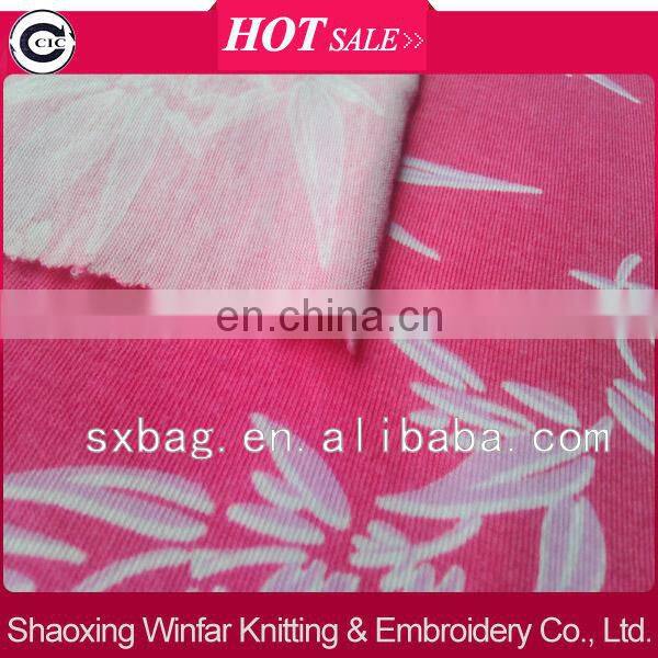 shaoxing winfar knitting polyester lycra custom printed fabric for garment
