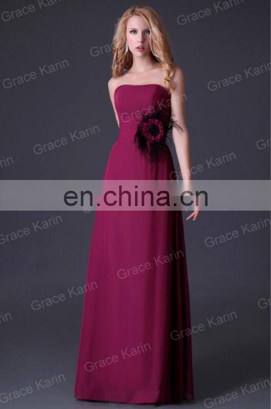 Strapless Formal Long Evening Dress Grace Karin A-line Floor Length Evening Gowns CL3436