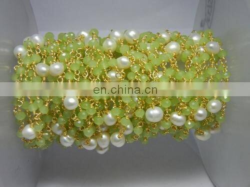 Ethiopian Opal Gemstone Wire Wrapped Chain