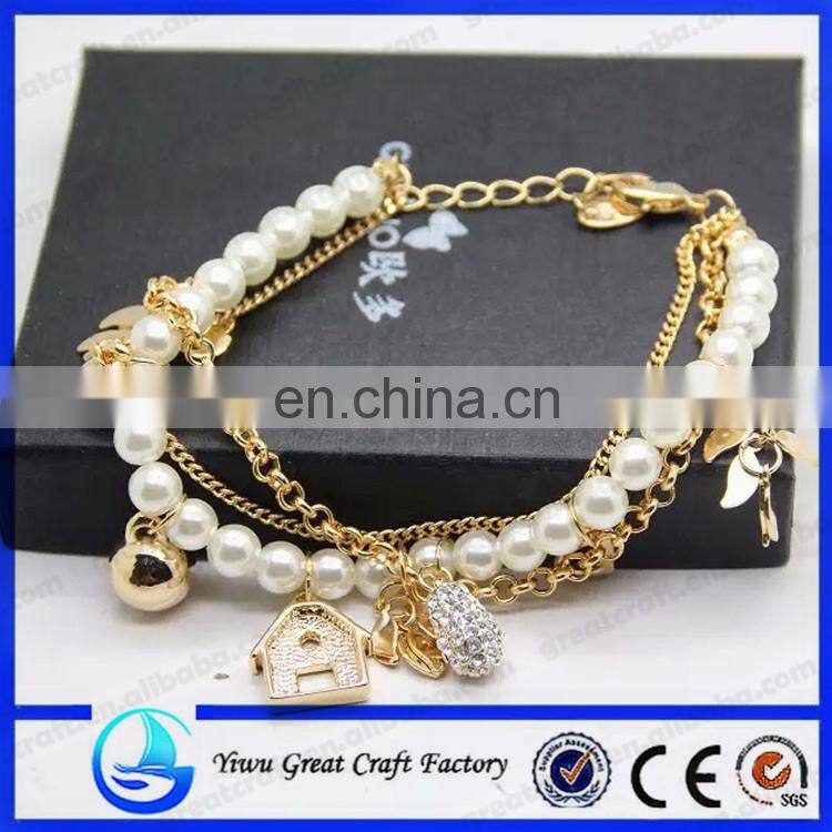 beads compound with alloy chain hand chain pendants bracelet hand made