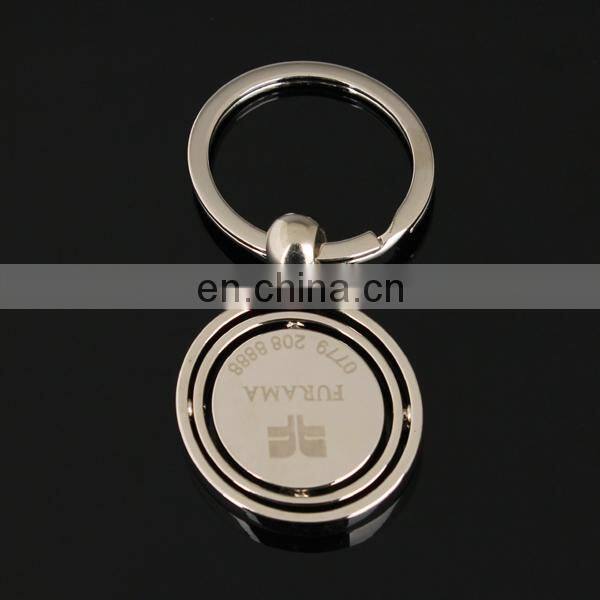 Custom logo Round spinner keychain