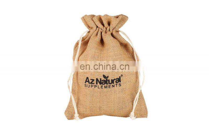 2017 wholesale new products one side screen printed burlap bag for wine
