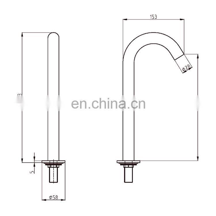 Long neck brass automatic sensor golden faucet