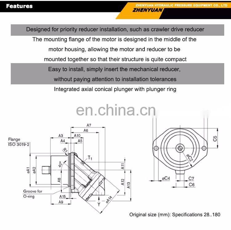 Trade assurance replace Rexroth A2FFE series A2FE180/61W-VAL181 hydraulic piston motor