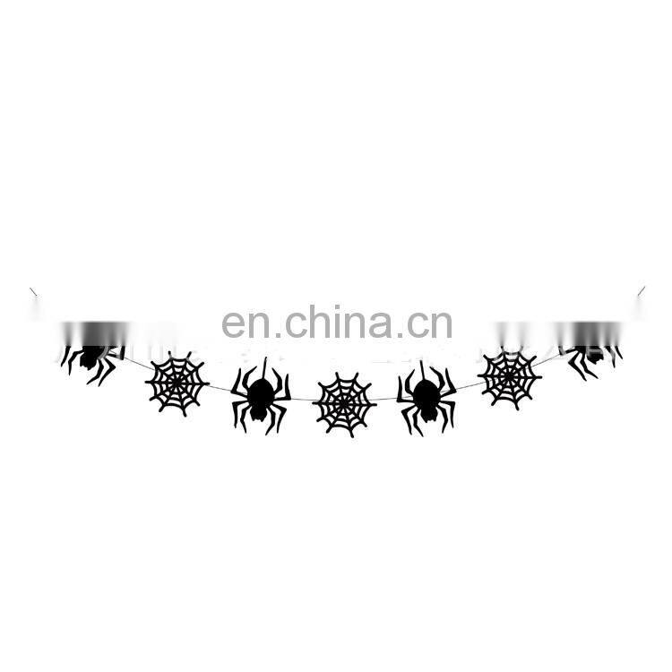 Halloween home decoration Bat Spider pumpkin design Flag Wall party supplies