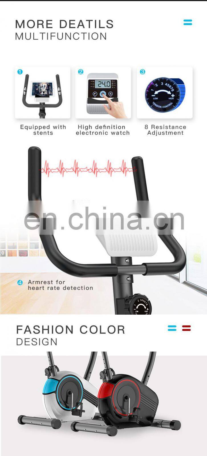 Hot Sale Body Building Gym Equipment Bike Magnetic Pedal Exerciser Upright Bike