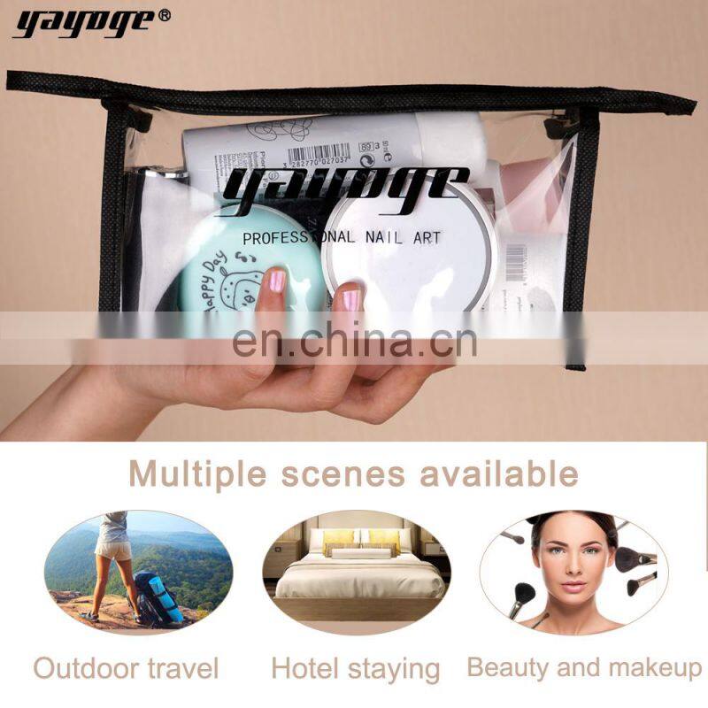 Hot Popular Clear PVC Transparent Cosmetic Bag nail salon use gel polish package private label oem