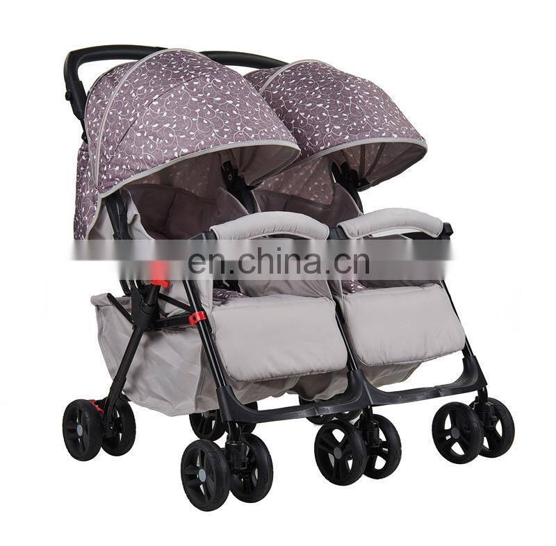 factory OEM aluminum alloy frame 12 wheels twins baby stroller