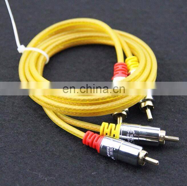 OFC 2R-2R Transparent Frosted Braid RCA Audio Video Cable Gold Connector