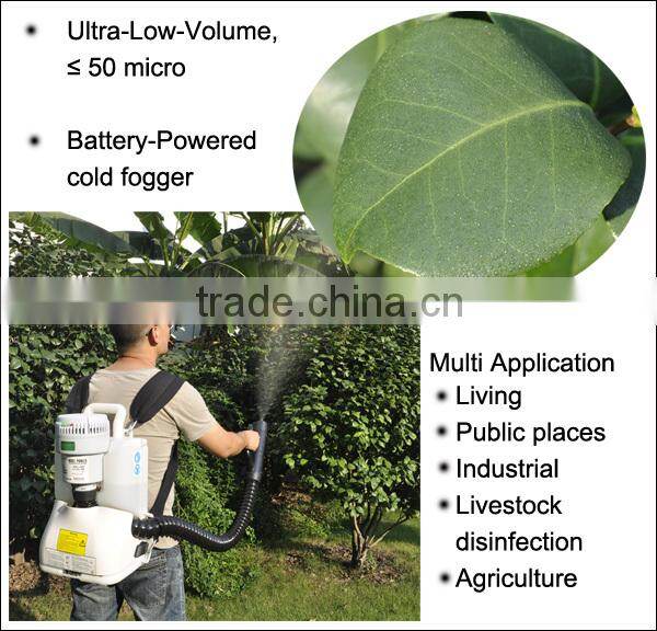 (74637) Innovative and new concept cordless ultra low volume electric knapsack mist duster sprayer