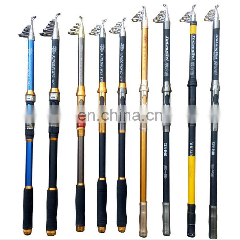 2.1-3.6m In Stock Wholesale Cheap TELESCOPIC FISHING ROD Saltwater and Freshwater FISHING POLE FIBERGLASS FISHING ROD