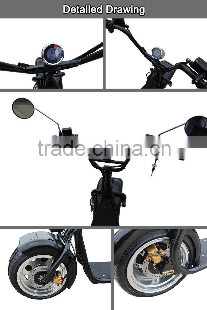 2016 Popular City Scooter 800W Two Wheels Electric Citycoco Self Balancing Motorcycle With Hydraulic Brake Function