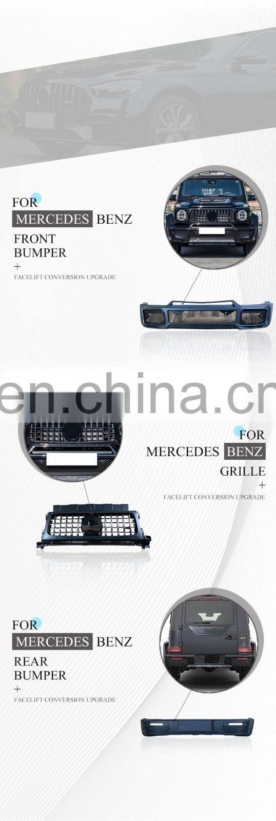 GBT Car bumpers for benz G 500 class automotive parts mercedes benz G 500 class toppik kit 2019