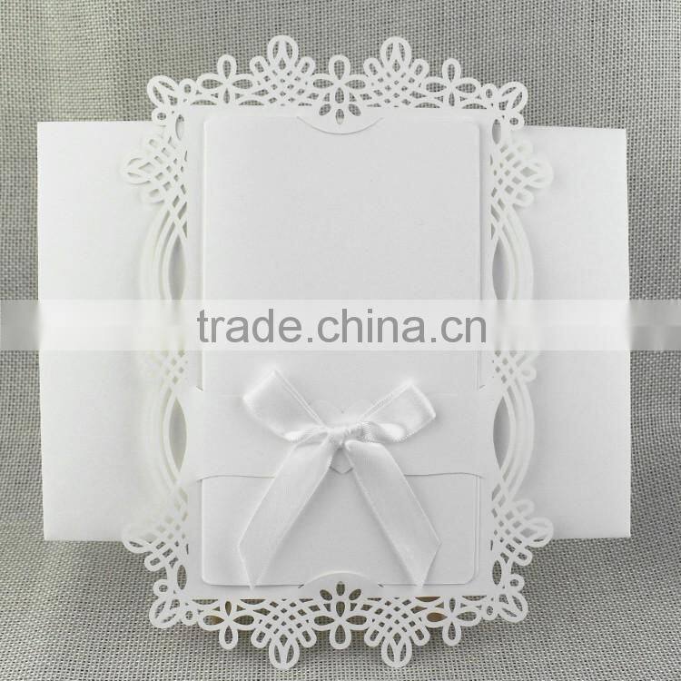 Royal Lining For White Elegant Laser Cut Wedding Invitations