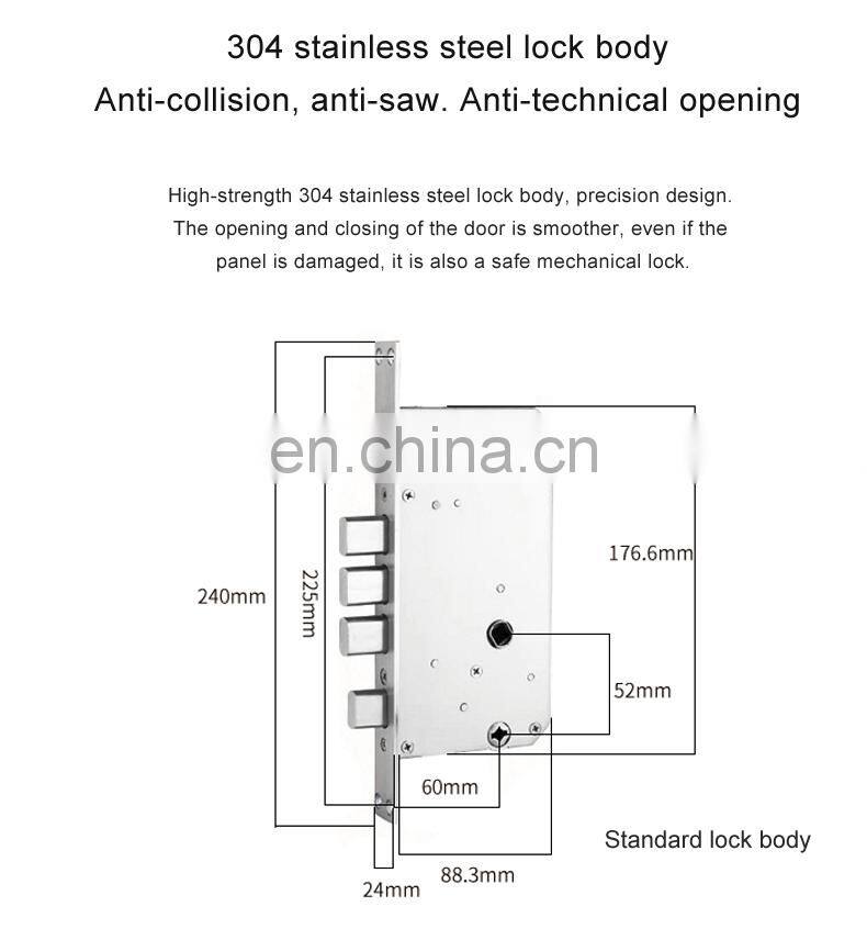High Quality Safe Keyless Biometric Fingerprint Tuya Smart Lock For Hotel