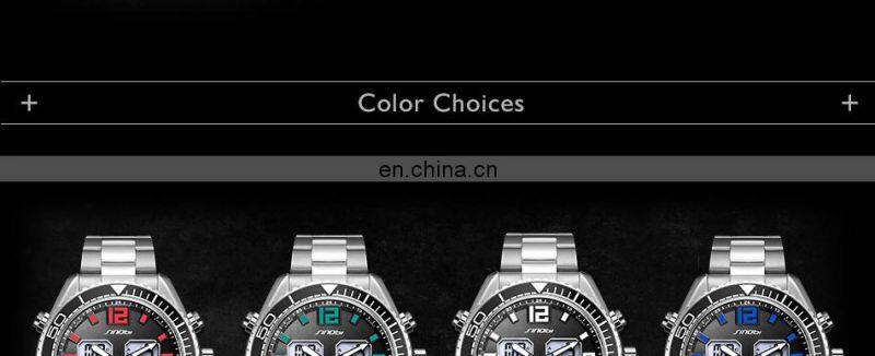 SINOBI Fashion Luxury Men Sports Digital Watch S9731G Online Dual Watch Waterproof Quartz Watches Jam Tangan Pria