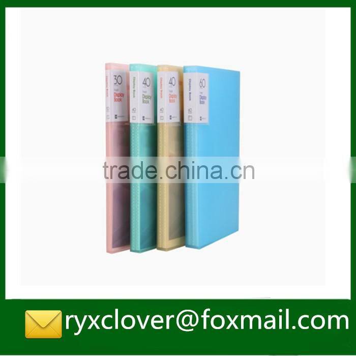 PP plastic display book with clear pockets/presentation folder