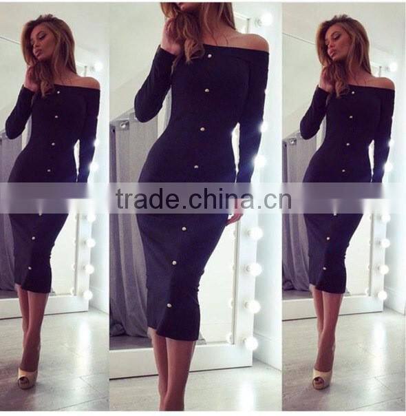 Fashion sexy dress single breasted evening dress sexy free prom dress