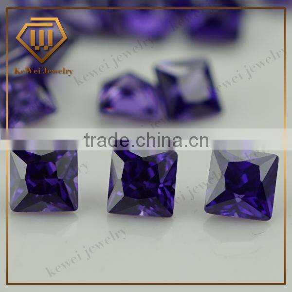 Synthetic Chinese 6*6mm Violet Cubic Zirconia CZ Gemstone