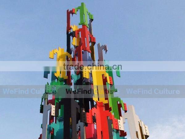 Interesting Abstract Metal Art Sculpture with Figure Shapes