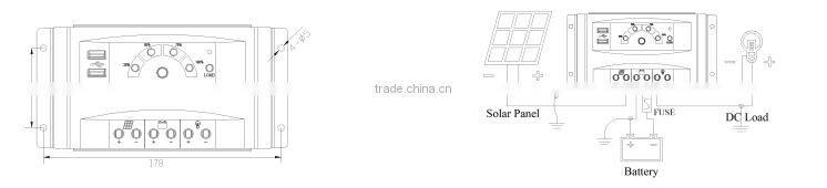 20A 12/24V Home System PWM solar panel charge controller