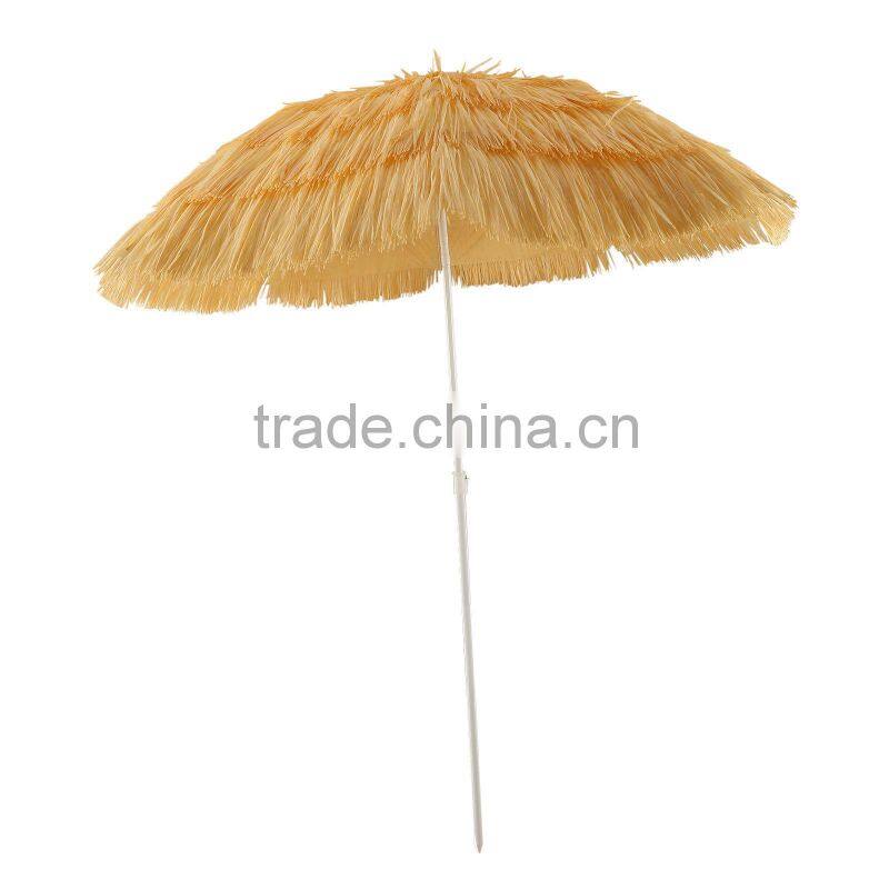 raffia thatched straw beach umbrella