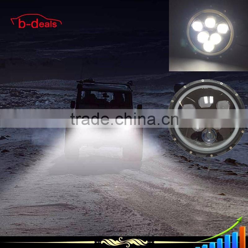 7 inch round halo headlights led LED sealed beam high/low Halo Ring for jeep headlight