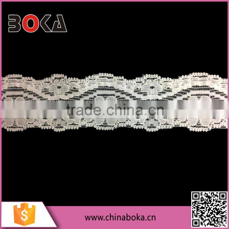 2015 new design white elliptic polyester lace for garment