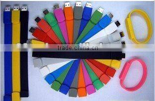 Fashion colorful silicone bracelet usb pen drive/usb flash drive/usb memory stick For Promotion